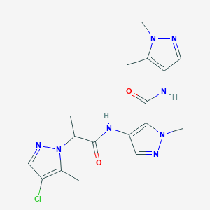 4-{[2-(4-chloro-5-methyl-1H-pyrazol-1-yl)propanoyl]amino}-N-(1,5-dimethyl-1H-pyrazol-4-yl)-1-methyl-1H-pyrazole-5-carboxamide