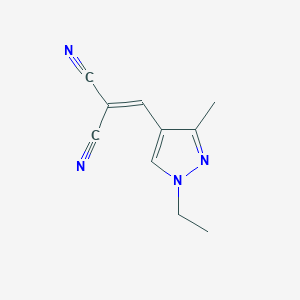 molecular formula C10H10N4 B4359878 1-CYANO-2-(1-ETHYL-3-METHYL-1H-PYRAZOL-4-YL)VINYL CYANIDE 