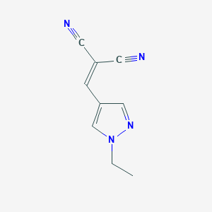 molecular formula C9H8N4 B4359882 1-CYANO-2-(1-ETHYL-1H-PYRAZOL-4-YL)VINYL CYANIDE 