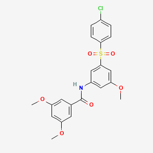 molecular formula C22H20ClNO6S B4359925 N-{3-[(4-chlorophenyl)sulfonyl]-5-methoxyphenyl}-3,5-dimethoxybenzamide 