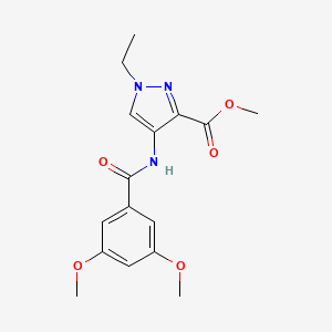 molecular formula C16H19N3O5 B4359945 methyl 4-[(3,5-dimethoxybenzoyl)amino]-1-ethyl-1H-pyrazole-3-carboxylate 