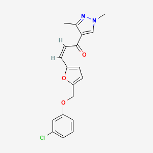 (Z)-3-{5-[(3-CHLOROPHENOXY)METHYL]-2-FURYL}-1-(1,3-DIMETHYL-1H-PYRAZOL-4-YL)-2-PROPEN-1-ONE