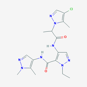 4-{[2-(4-chloro-5-methyl-1H-pyrazol-1-yl)propanoyl]amino}-N-(1,5-dimethyl-1H-pyrazol-4-yl)-1-ethyl-1H-pyrazole-5-carboxamide