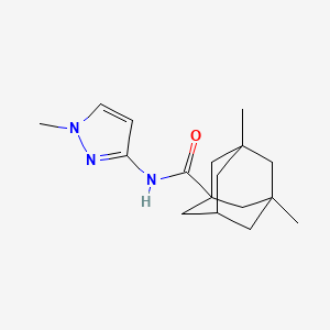 molecular formula C17H25N3O B4360001 3,5-dimethyl-N-(1-methyl-1H-pyrazol-3-yl)-1-adamantanecarboxamide 