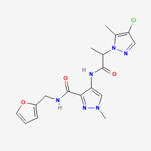 4-{[2-(4-chloro-5-methyl-1H-pyrazol-1-yl)propanoyl]amino}-N-(2-furylmethyl)-1-methyl-1H-pyrazole-3-carboxamide