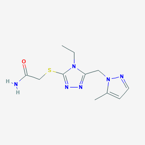 2-({4-ethyl-5-[(5-methyl-1H-pyrazol-1-yl)methyl]-4H-1,2,4-triazol-3-yl}thio)acetamide