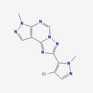 molecular formula C11H9BrN8 B4360037 2-(4-bromo-1-methyl-1H-pyrazol-5-yl)-7-methyl-7H-pyrazolo[4,3-e][1,2,4]triazolo[1,5-c]pyrimidine 