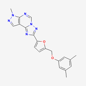 2-{5-[(3,5-dimethylphenoxy)methyl]-2-furyl}-7-methyl-7H-pyrazolo[4,3-e][1,2,4]triazolo[1,5-c]pyrimidine