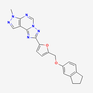 2,3-DIHYDRO-1H-INDEN-5-YL {[5-(7-METHYL-7H-PYRAZOLO[4,3-E][1,2,4]TRIAZOLO[1,5-C]PYRIMIDIN-2-YL)-2-FURYL]METHYL} ETHER