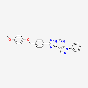 2-{4-[(4-methoxyphenoxy)methyl]phenyl}-7-phenyl-7H-pyrazolo[4,3-e][1,2,4]triazolo[1,5-c]pyrimidine