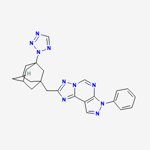 molecular formula C24H24N10 B4360107 7-phenyl-2-{[3-(2H-tetrazol-2-yl)-1-adamantyl]methyl}-7H-pyrazolo[4,3-e][1,2,4]triazolo[1,5-c]pyrimidine 