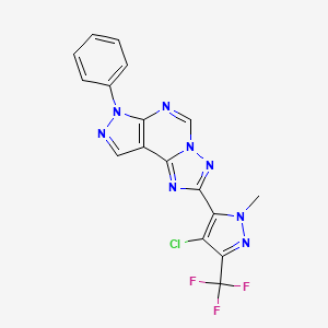 2-[4-chloro-1-methyl-3-(trifluoromethyl)-1H-pyrazol-5-yl]-7-phenyl-7H-pyrazolo[4,3-e][1,2,4]triazolo[1,5-c]pyrimidine