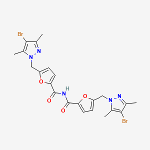 5-[(4-BROMO-3,5-DIMETHYL-1H-PYRAZOL-1-YL)METHYL]-N-({5-[(4-BROMO-3,5-DIMETHYL-1H-PYRAZOL-1-YL)METHYL]-2-FURYL}CARBONYL)-2-FURAMIDE