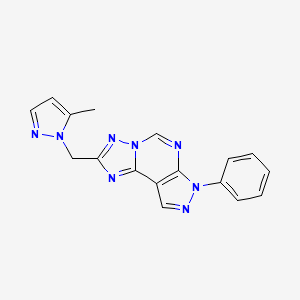 2-[(5-methyl-1H-pyrazol-1-yl)methyl]-7-phenyl-7H-pyrazolo[4,3-e][1,2,4]triazolo[1,5-c]pyrimidine