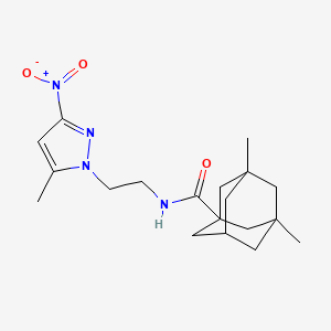 3,5-dimethyl-N-[2-(5-methyl-3-nitro-1H-pyrazol-1-yl)ethyl]-1-adamantanecarboxamide