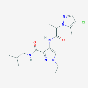 4-{[2-(4-chloro-5-methyl-1H-pyrazol-1-yl)propanoyl]amino}-1-ethyl-N-isobutyl-1H-pyrazole-3-carboxamide