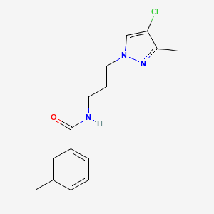 N-[3-(4-chloro-3-methyl-1H-pyrazol-1-yl)propyl]-3-methylbenzamide