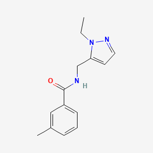 molecular formula C14H17N3O B4360189 N-[(1-ethyl-1H-pyrazol-5-yl)methyl]-3-methylbenzamide 