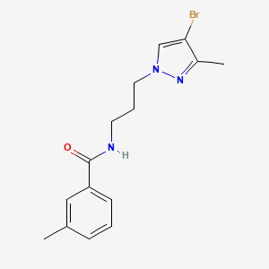 N-[3-(4-bromo-3-methyl-1H-pyrazol-1-yl)propyl]-3-methylbenzamide