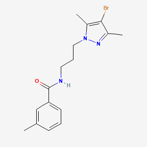 N-[3-(4-bromo-3,5-dimethyl-1H-pyrazol-1-yl)propyl]-3-methylbenzamide