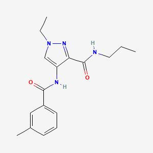 molecular formula C17H22N4O2 B4360221 1-ethyl-4-[(3-methylbenzoyl)amino]-N-propyl-1H-pyrazole-3-carboxamide 