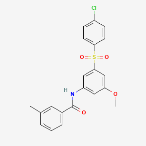 molecular formula C21H18ClNO4S B4360235 N-{3-[(4-chlorophenyl)sulfonyl]-5-methoxyphenyl}-3-methylbenzamide 