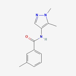 molecular formula C13H15N3O B4360252 N-(1,5-dimethyl-1H-pyrazol-4-yl)-3-methylbenzamide 