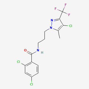 2,4-dichloro-N-{3-[4-chloro-5-methyl-3-(trifluoromethyl)-1H-pyrazol-1-yl]propyl}benzamide