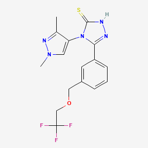 4-(1,3-DIMETHYL-1H-PYRAZOL-4-YL)-5-{3-[(2,2,2-TRIFLUOROETHOXY)METHYL]PHENYL}-4H-1,2,4-TRIAZOL-3-YLHYDROSULFIDE