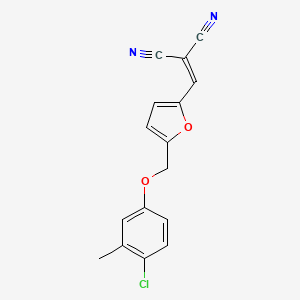 2-({5-[(4-CHLORO-3-METHYLPHENOXY)METHYL]-2-FURYL}METHYLENE)MALONONITRILE