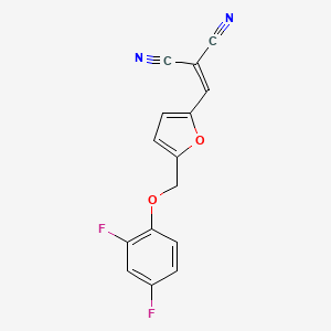 molecular formula C15H8F2N2O2 B4360327 1-CYANO-2-{5-[(2,4-DIFLUOROPHENOXY)METHYL]-2-FURYL}VINYL CYANIDE 