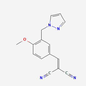 molecular formula C15H12N4O B4360333 1-CYANO-2-[4-METHOXY-3-(1H-PYRAZOL-1-YLMETHYL)PHENYL]VINYL CYANIDE 