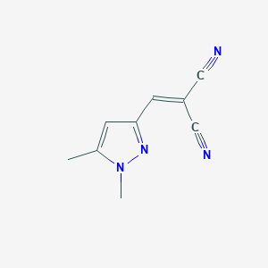 molecular formula C9H8N4 B4360352 1-CYANO-2-(1,5-DIMETHYL-1H-PYRAZOL-3-YL)VINYL CYANIDE 