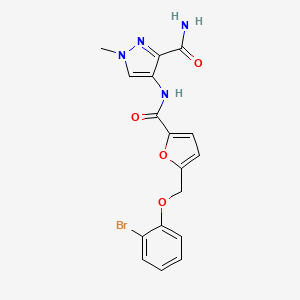 molecular formula C17H15BrN4O4 B4360372 4-[({5-[(2-BROMOPHENOXY)METHYL]-2-FURYL}CARBONYL)AMINO]-1-METHYL-1H-PYRAZOLE-3-CARBOXAMIDE 