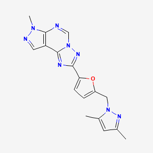 2-{5-[(3,5-dimethyl-1H-pyrazol-1-yl)methyl]-2-furyl}-7-methyl-7H-pyrazolo[4,3-e][1,2,4]triazolo[1,5-c]pyrimidine