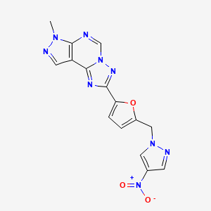 7-methyl-2-{5-[(4-nitro-1H-pyrazol-1-yl)methyl]-2-furyl}-7H-pyrazolo[4,3-e][1,2,4]triazolo[1,5-c]pyrimidine