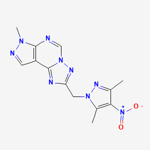 2-[(3,5-dimethyl-4-nitro-1H-pyrazol-1-yl)methyl]-7-methyl-7H-pyrazolo[4,3-e][1,2,4]triazolo[1,5-c]pyrimidine