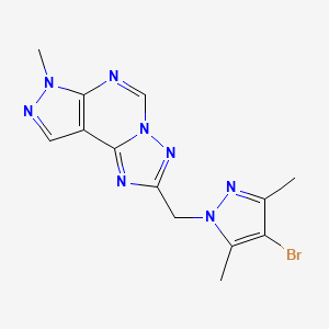 2-[(4-bromo-3,5-dimethyl-1H-pyrazol-1-yl)methyl]-7-methyl-7H-pyrazolo[4,3-e][1,2,4]triazolo[1,5-c]pyrimidine