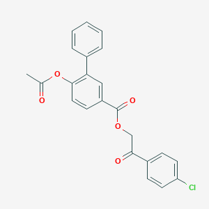 molecular formula C23H17ClO5 B436043 2-(4-Chlorophenyl)-2-oxoethyl 6-(acetyloxy)[1,1'-biphenyl]-3-carboxylate CAS No. 312592-38-4