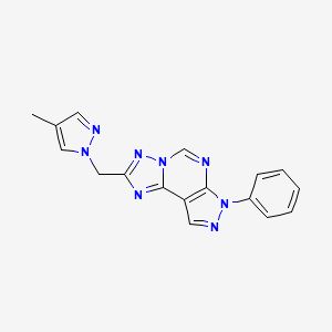 2-[(4-methyl-1H-pyrazol-1-yl)methyl]-7-phenyl-7H-pyrazolo[4,3-e][1,2,4]triazolo[1,5-c]pyrimidine