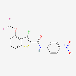 3-chloro-4-(difluoromethoxy)-N-(4-nitrophenyl)-1-benzothiophene-2-carboxamide