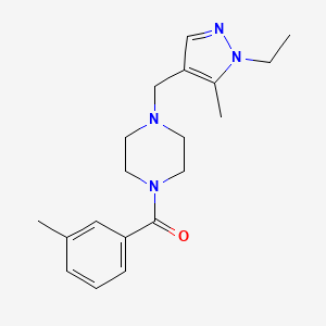 {4-[(1-ETHYL-5-METHYL-1H-PYRAZOL-4-YL)METHYL]PIPERAZINO}(3-METHYLPHENYL)METHANONE