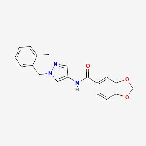 molecular formula C19H17N3O3 B4360515 N-[1-(2-methylbenzyl)-1H-pyrazol-4-yl]-1,3-benzodioxole-5-carboxamide 