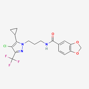 N-{3-[4-chloro-5-cyclopropyl-3-(trifluoromethyl)-1H-pyrazol-1-yl]propyl}-1,3-benzodioxole-5-carboxamide