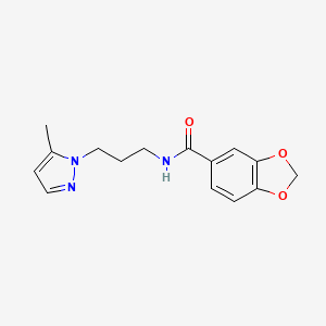 N-[3-(5-methyl-1H-pyrazol-1-yl)propyl]-1,3-benzodioxole-5-carboxamide