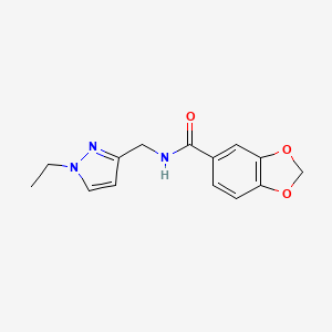 N-[(1-ethyl-1H-pyrazol-3-yl)methyl]-1,3-benzodioxole-5-carboxamide