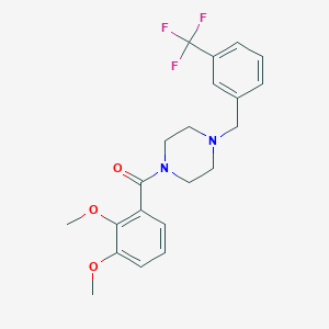 molecular formula C21H23F3N2O3 B4360575 1-(2,3-dimethoxybenzoyl)-4-[3-(trifluoromethyl)benzyl]piperazine 