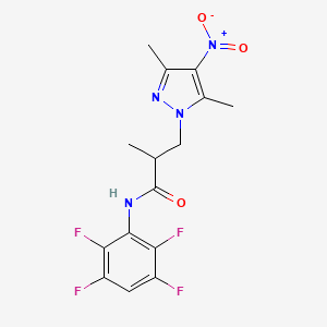 3-(3,5-dimethyl-4-nitro-1H-pyrazol-1-yl)-2-methyl-N-(2,3,5,6-tetrafluorophenyl)propanamide