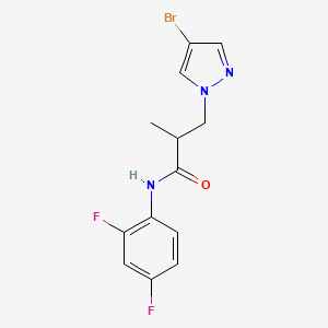 3-(4-bromo-1H-pyrazol-1-yl)-N-(2,4-difluorophenyl)-2-methylpropanamide