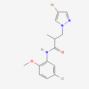 3-(4-bromo-1H-pyrazol-1-yl)-N-(5-chloro-2-methoxyphenyl)-2-methylpropanamide